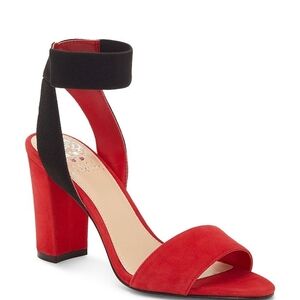 NIB Vince Camuto Women's Citriana Suede High-heel Sandals In Red - Size 7.5